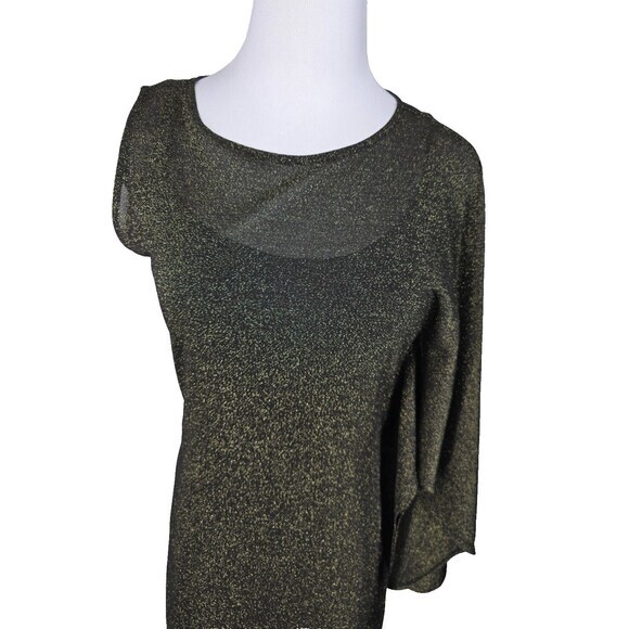 Ted Baker One Shoulder Drape Shimmer Dress Size US 8 Medium - Picture 5 of 11